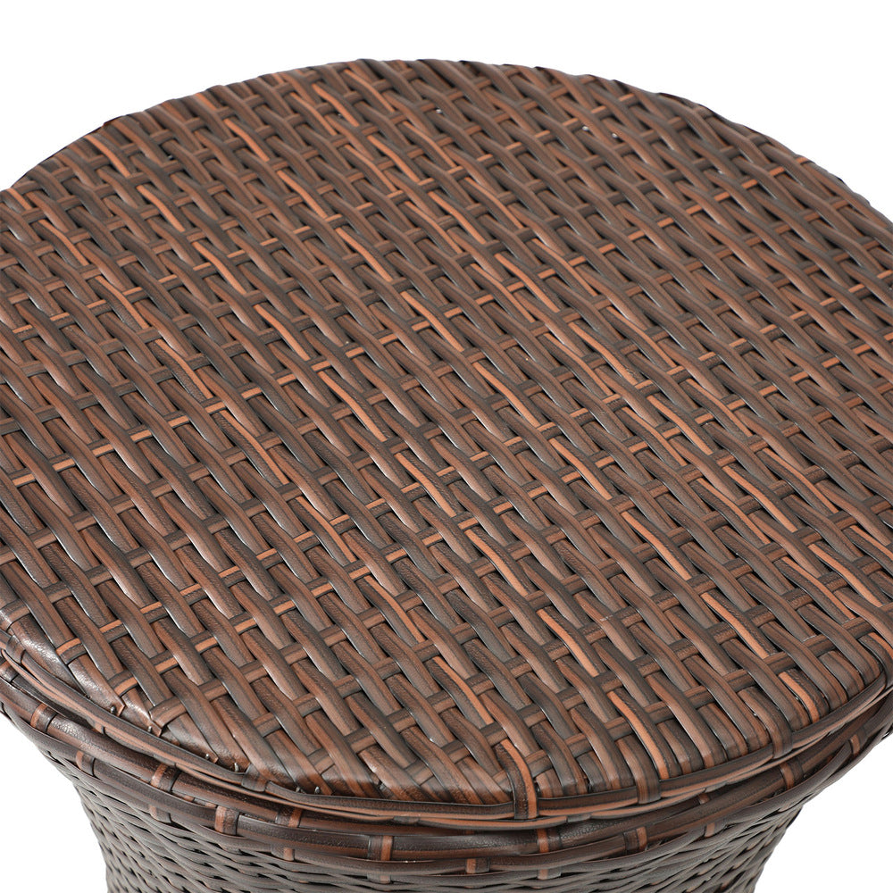 Livsip Rattan Cooler Ice Bucket Table Storage Brown