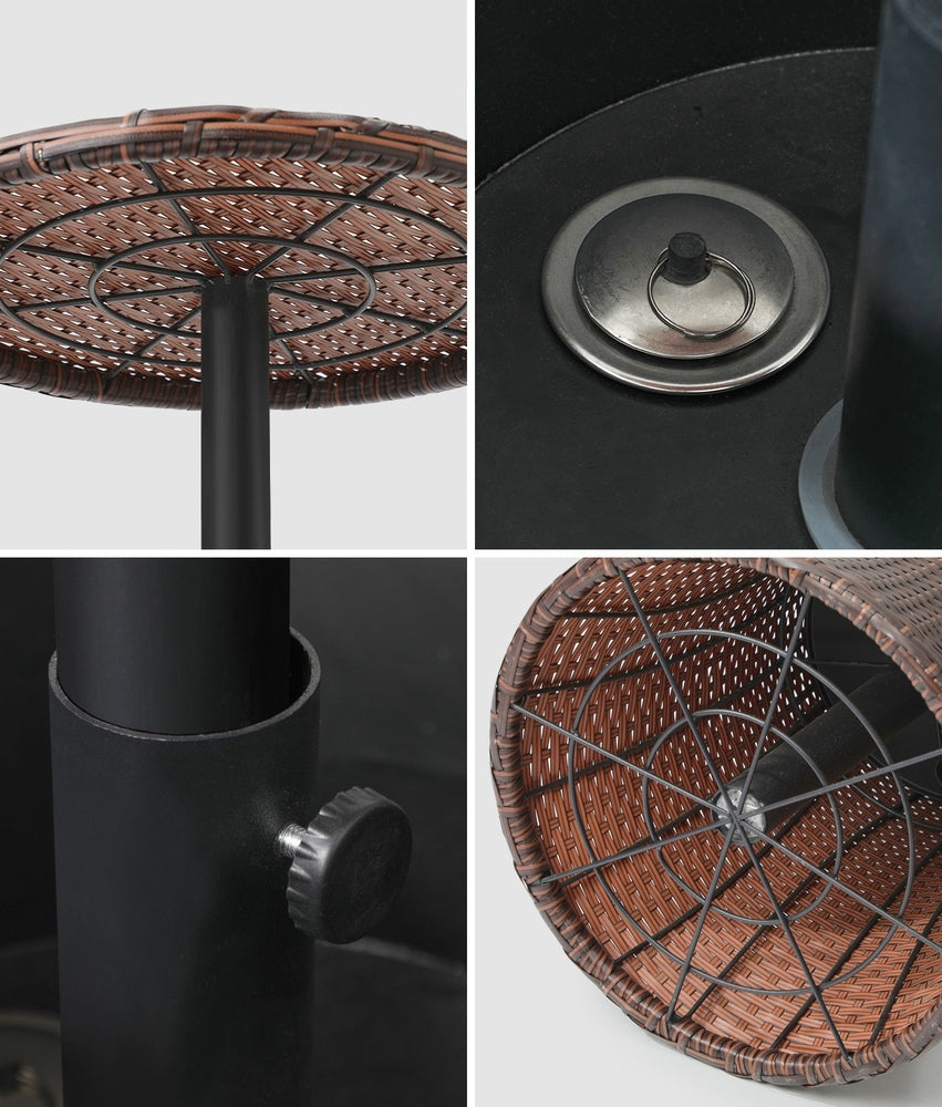 Livsip Rattan Cooler Ice Bucket Table Storage Brown