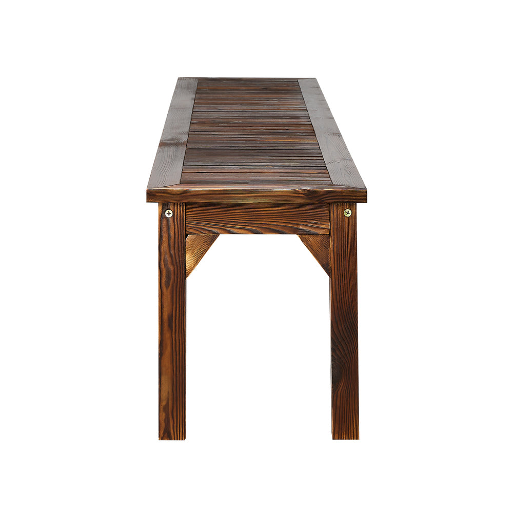 Livsip Garden Bench Wood Patio 190cm Slatted Seat Outdoor