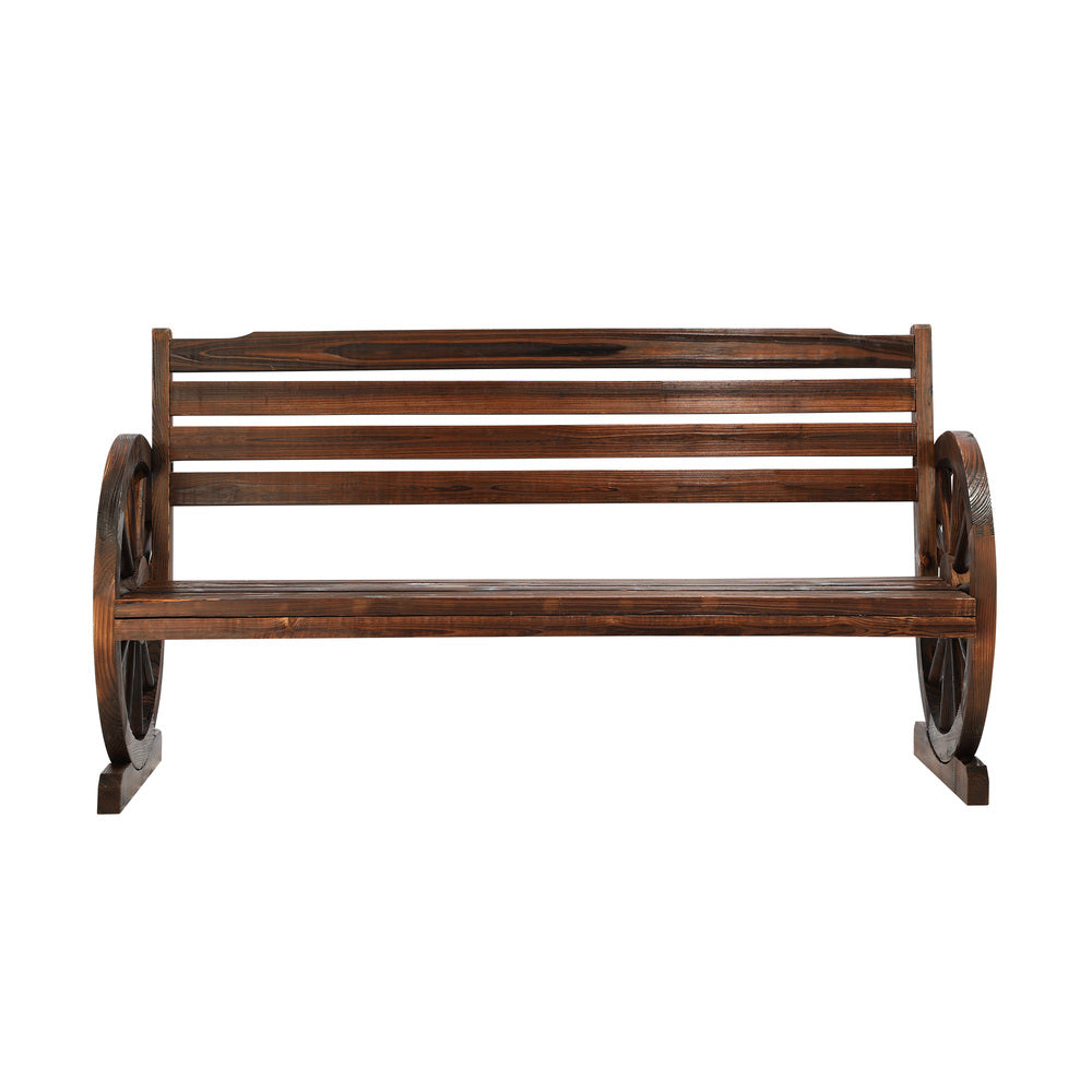 Livsip Garden Bench 3 Seater Wooden Wagon Chair