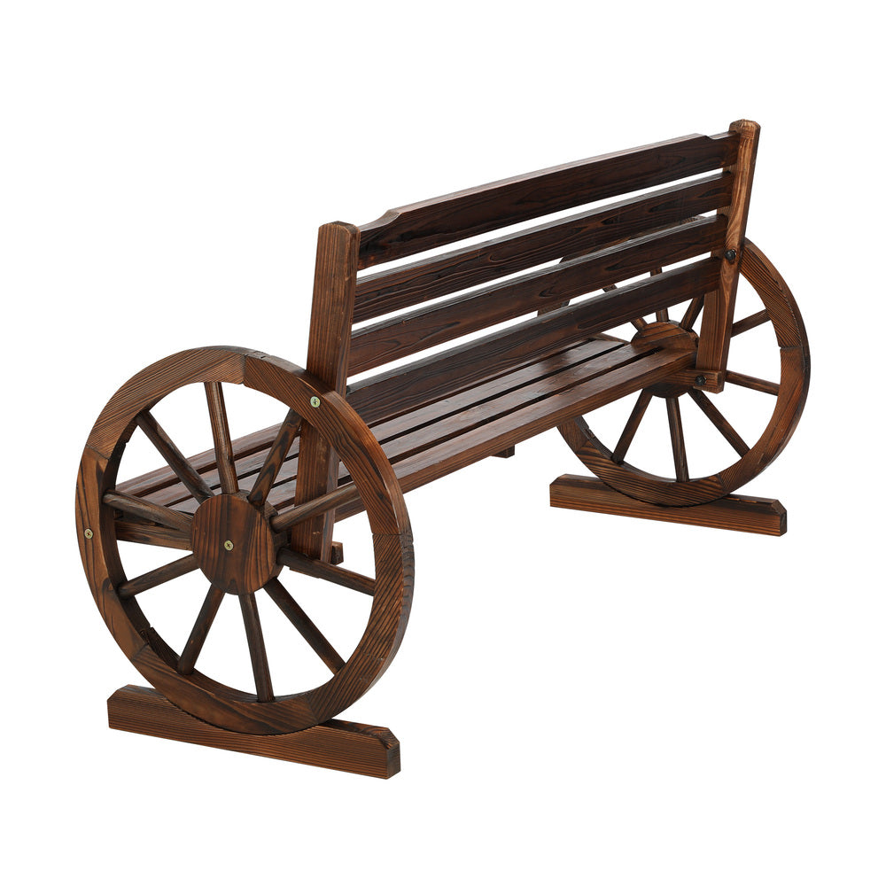 Livsip Garden Bench 3 Seater Wooden Wagon Chair