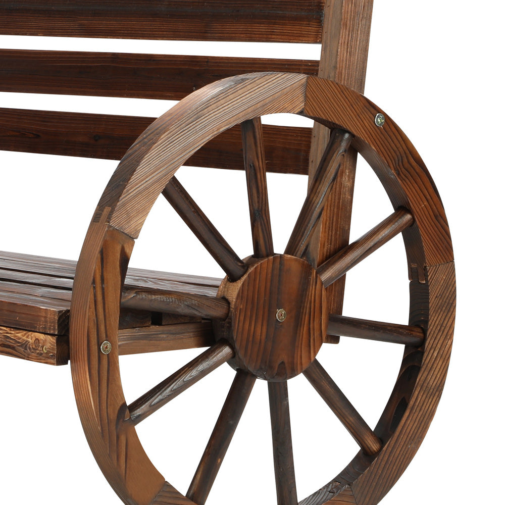Livsip Garden Bench 3 Seater Wooden Wagon Chair