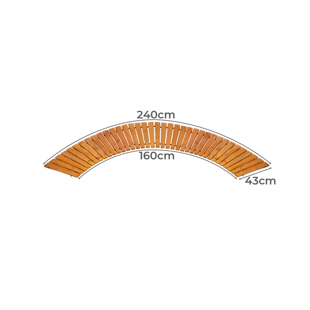Livsip Garden Wooden Pathway 8ft Curved Roll-Out