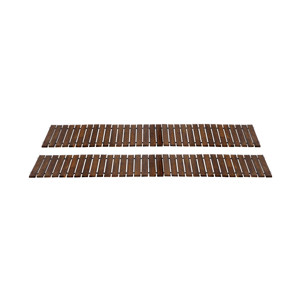 Livsip 2PC Garden Wooden Pathway 8ft Roll-Out Straight Walkway