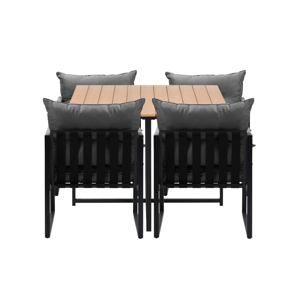 Livsip 5PCS Outdoor Dining Set Garden Table Chairs with Cushions