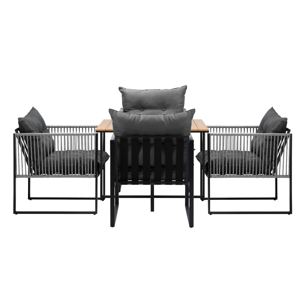 Livsip 5PCS Outdoor Dining Set Garden Table Chairs with Cushions