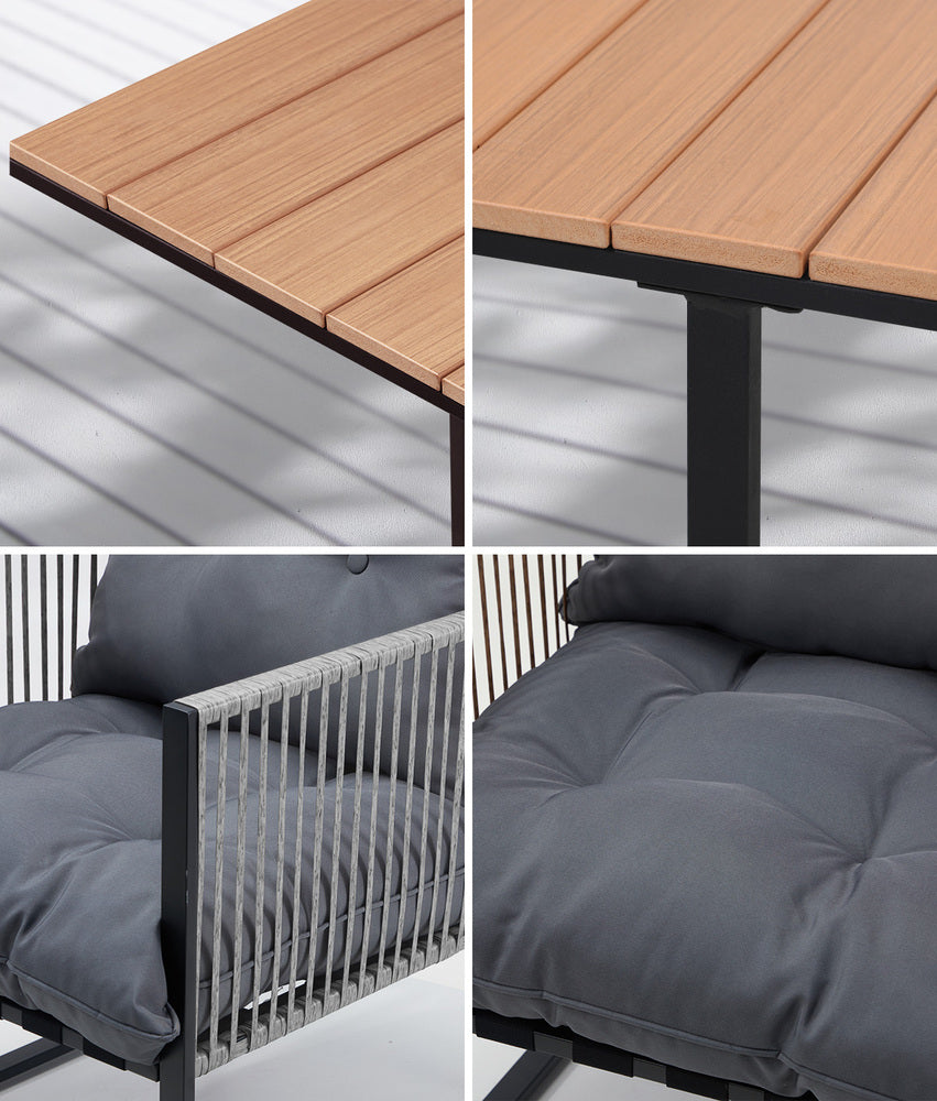 Livsip 5PCS Outdoor Dining Set Garden Table Chairs with Cushions