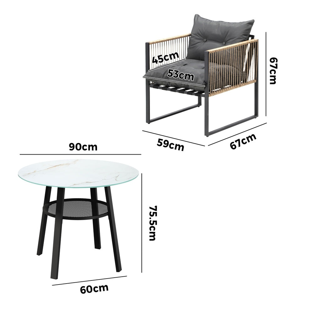 Livsip Outdoor Patio Set 4 Seater Bistro Setting