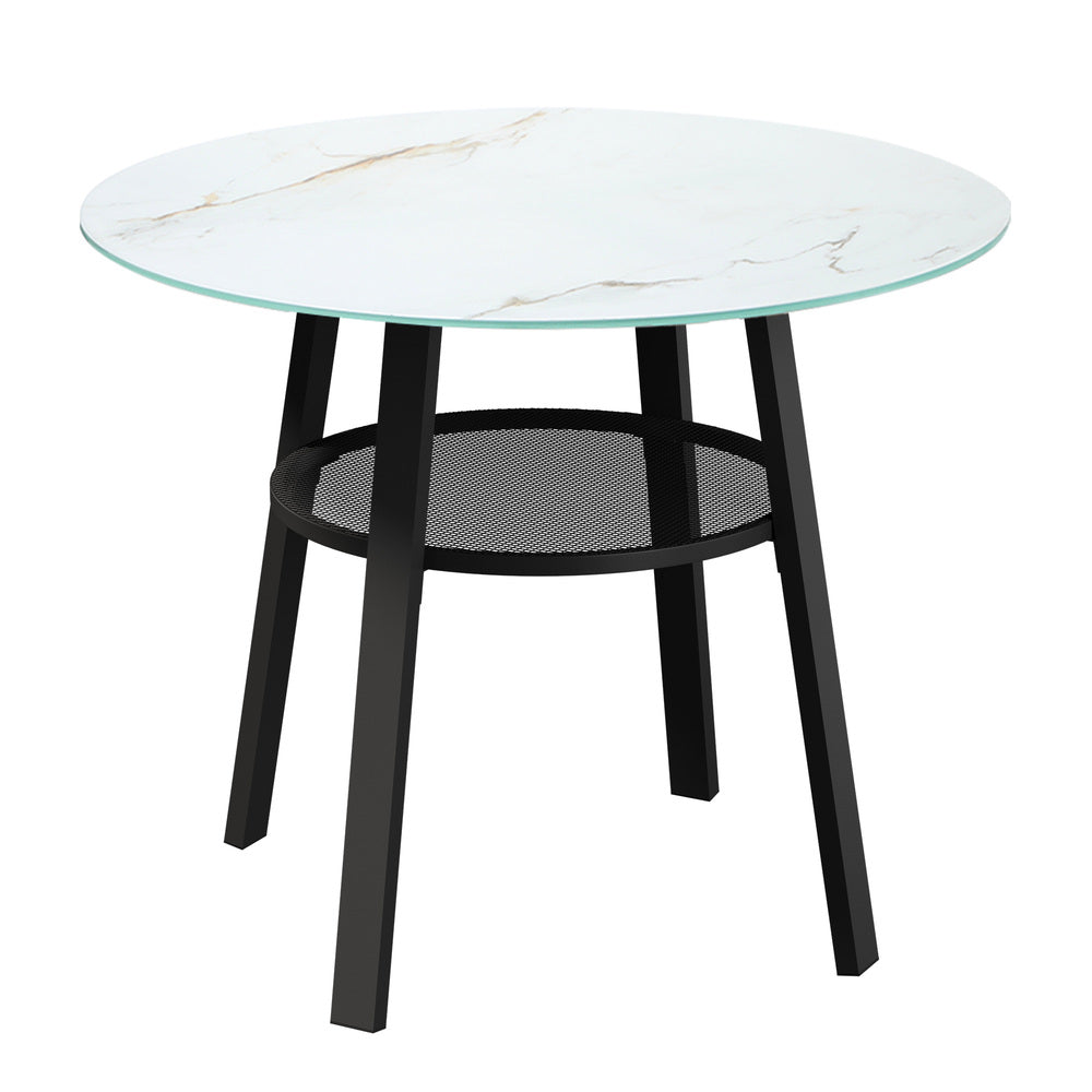 Livsip 5PCS Outdoor Dining Set Round Table PE Wicker Chairs