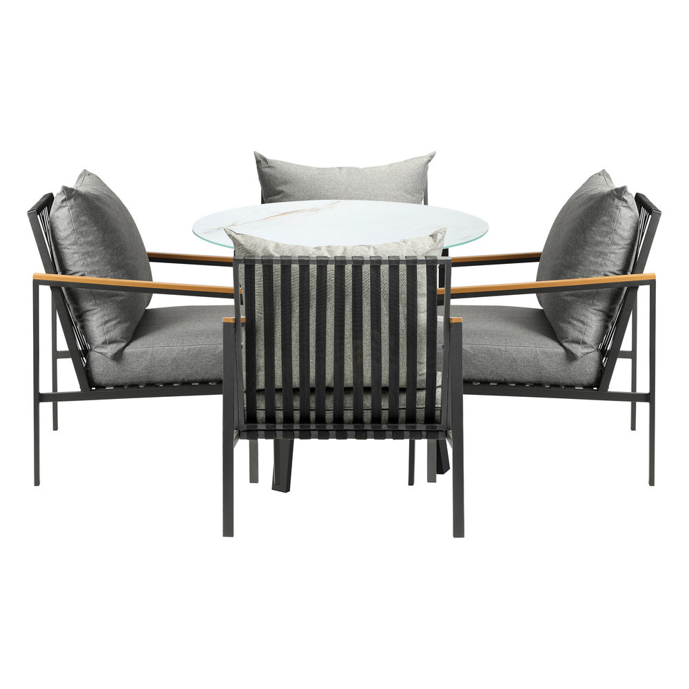 Livsip Outdoor Dining Setting Table Sofa Chairs 5PCS