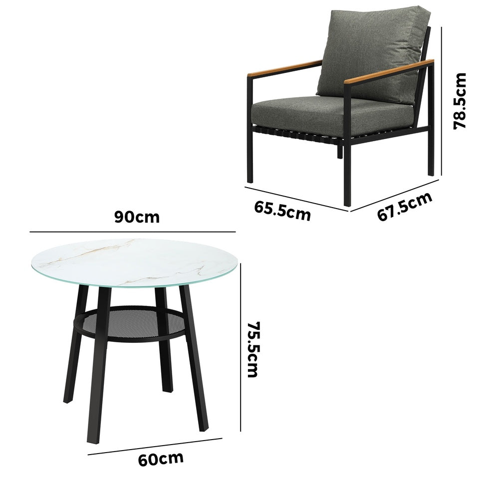 Livsip 3PCS Outdoor Dining Setting Patio Bistro Set
