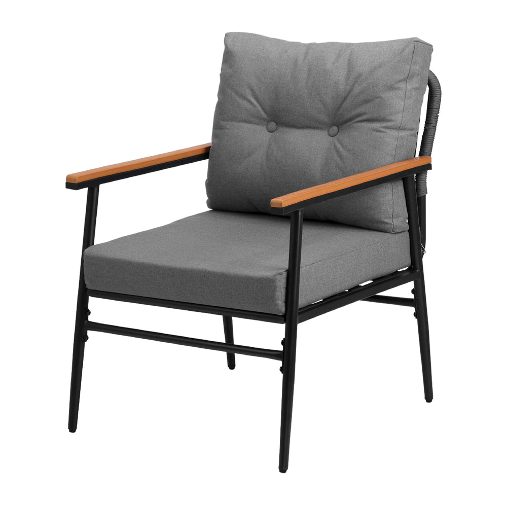 Livsip 3PCS Outdoor Furniture Dining Set Table with Storage Shelf