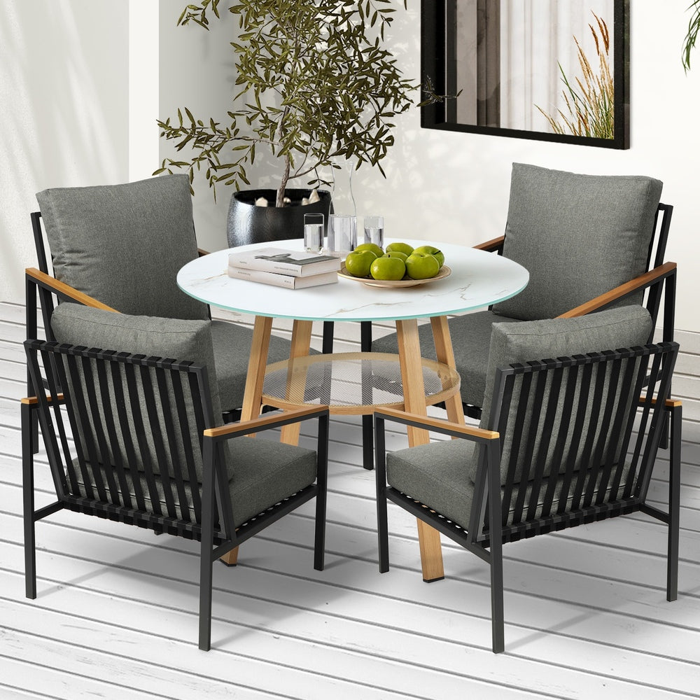 Livsip Outdoor Patio Set Lounge Bistro Dining Set 4 Seater