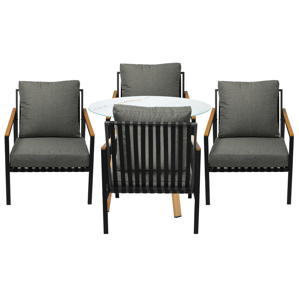 Livsip Outdoor Patio Set Lounge Bistro Dining Set 4 Seater