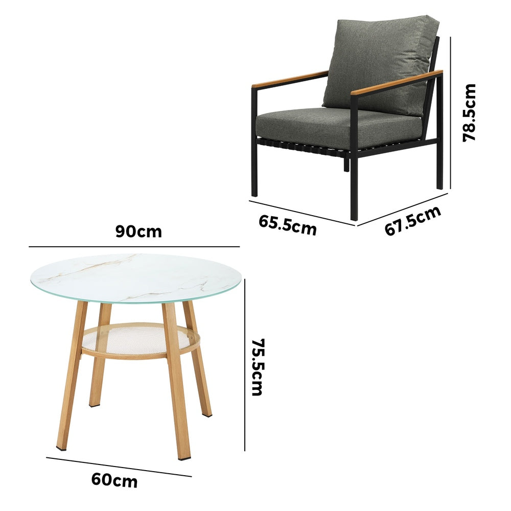 Livsip Outdoor Patio Set Lounge Bistro Dining Set 4 Seater