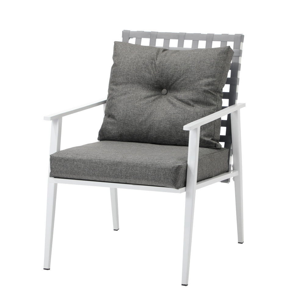 Livsip Outdoor Dining Set 5PCS Marble Table Rattan Chair