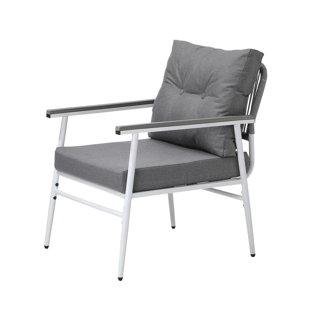 Livsip Outdoor Dining Setting 4 Seater Tempered Glass Table