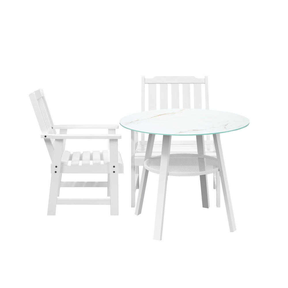 Livsip 3PCS Outdoor Dining Setting Solid Wood Chair