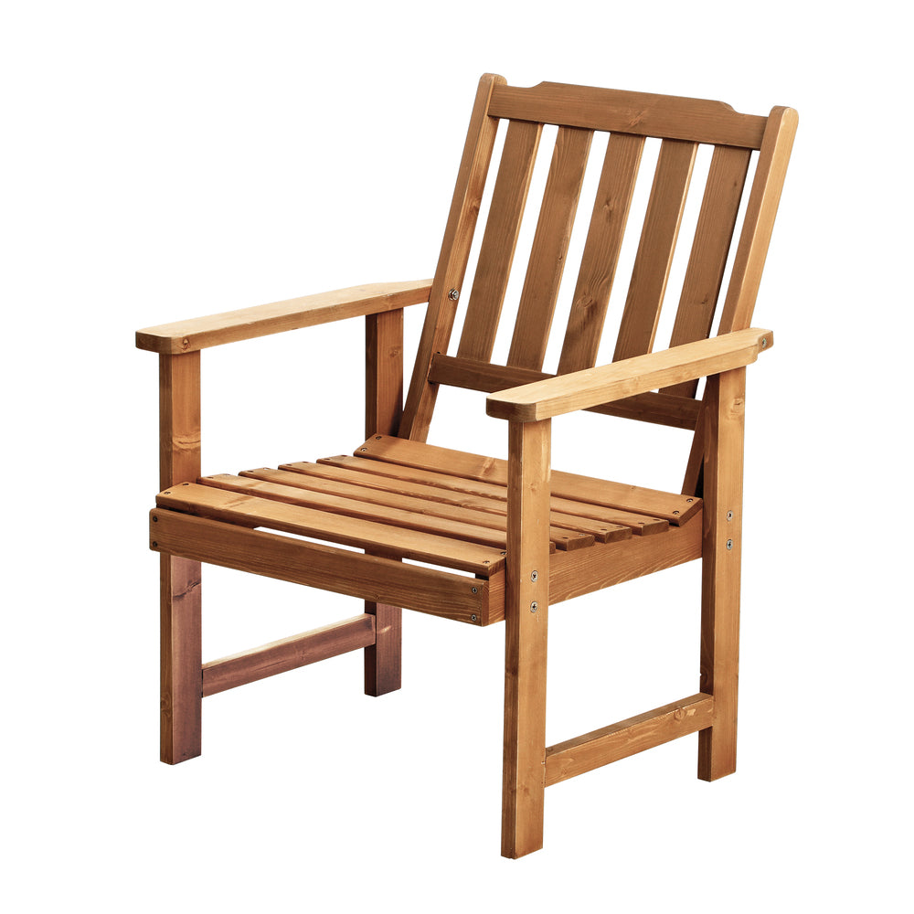 Livsip Outdoor Patio Set Solid Wood Chair&Table 3PC