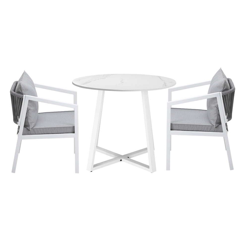 Livsip Outdoor Dining Set Bistro Setting 3PCS White