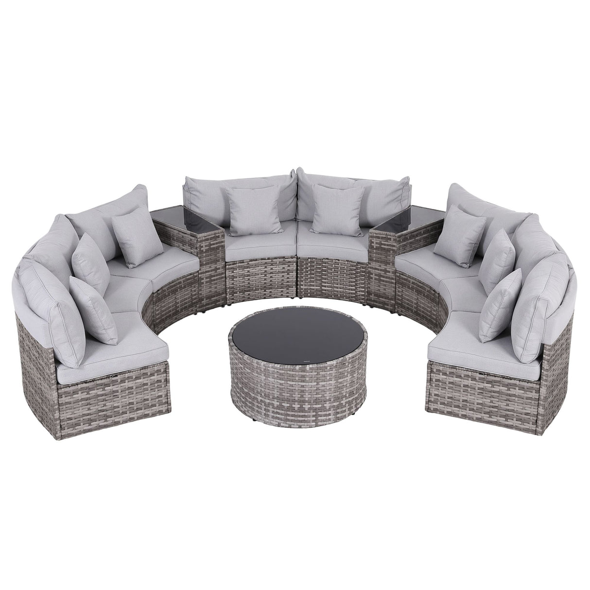 Gardeon 8 Seater Outdoor Sofa Set 11PCS Table Chair Set Garden Rattan Furniture