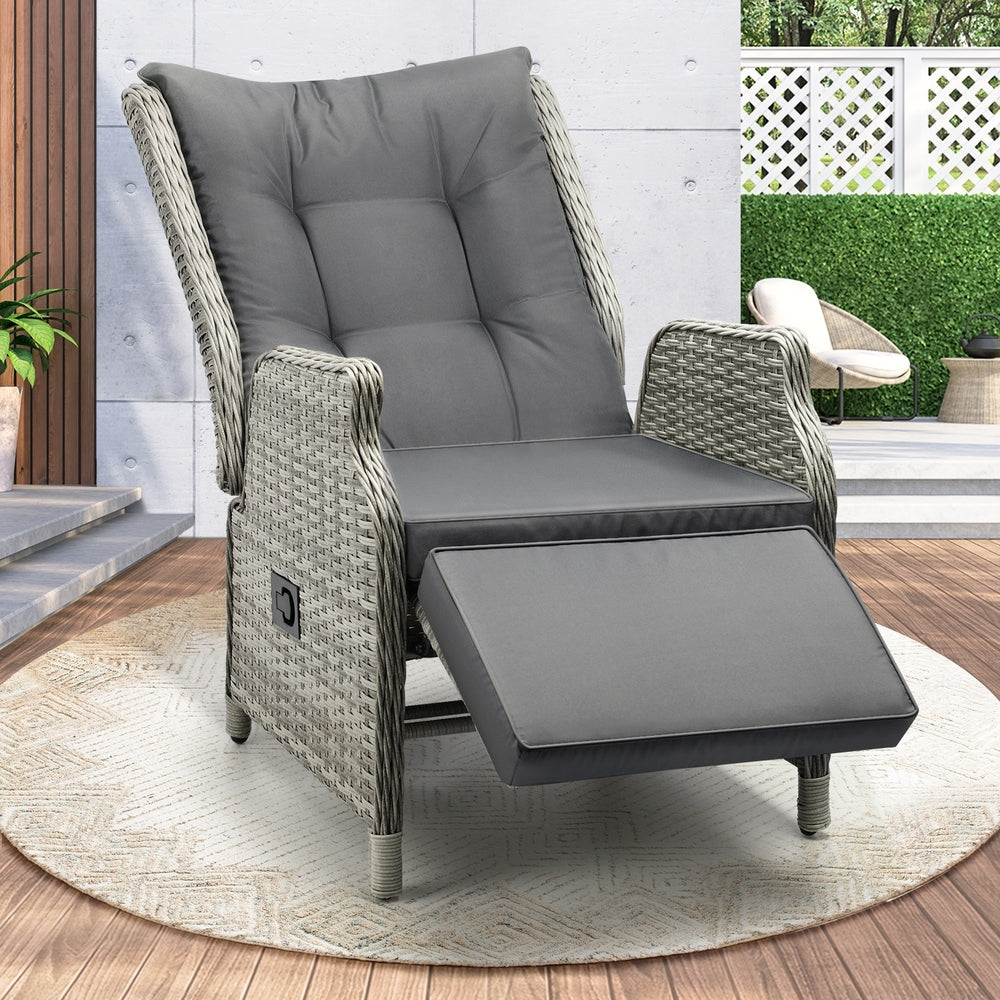 Livsip Recliner Chairs with Adjustable Footrest Grey