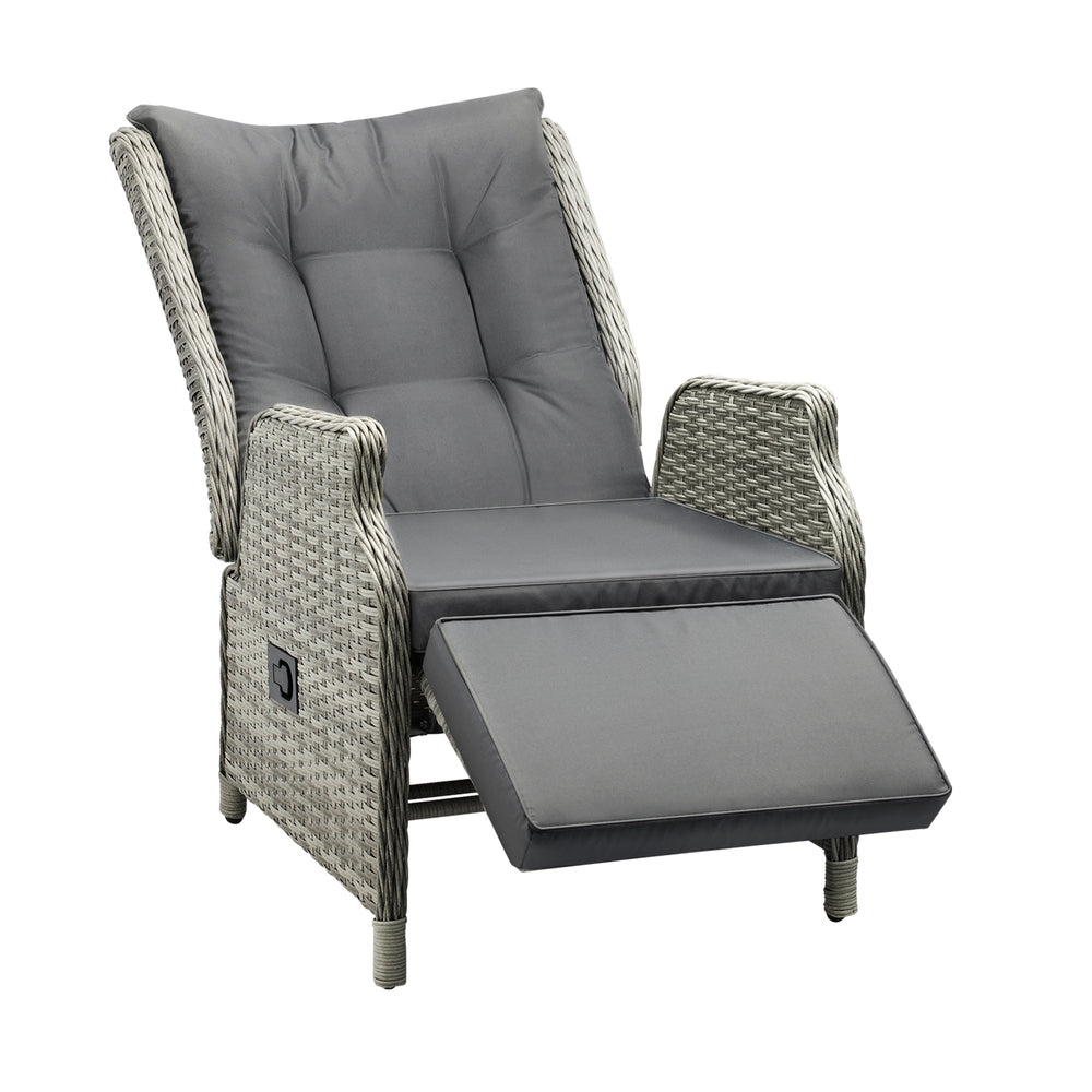 Livsip Recliner Chairs with Adjustable Footrest Grey