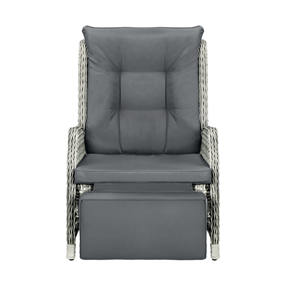 Livsip Recliner Chairs with Adjustable Footrest Grey