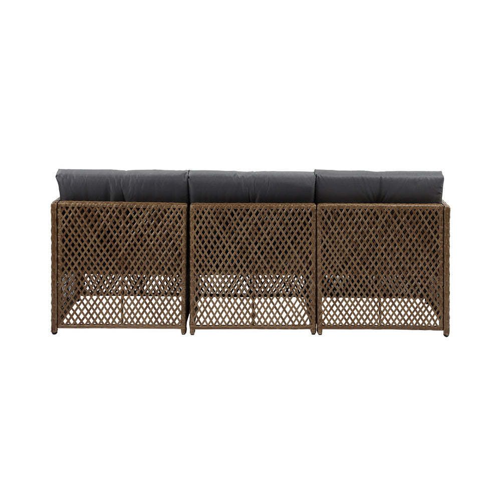 Livsip Outdoor Furniture Lounge Setting 4 Seater Wicker Sofa Set