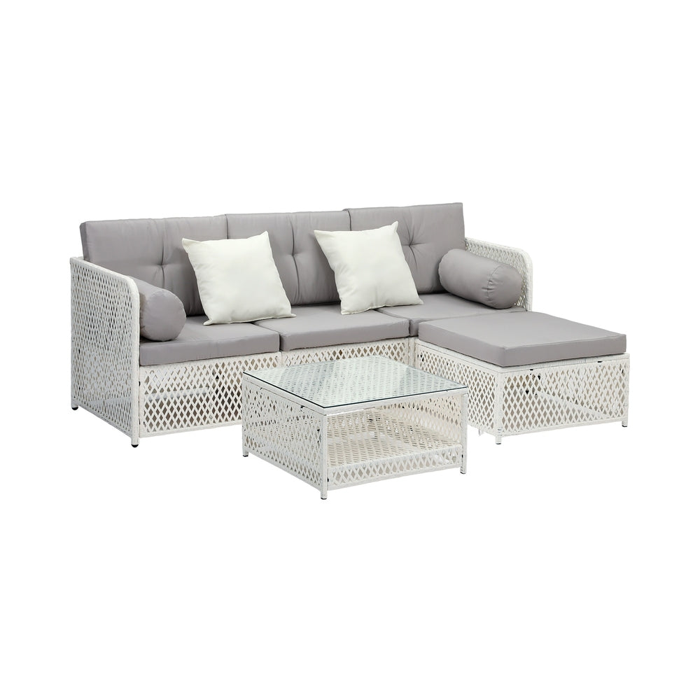 Livsip Outdoor Furniture Sofa Set 5PCS Wicker Lounge Setting