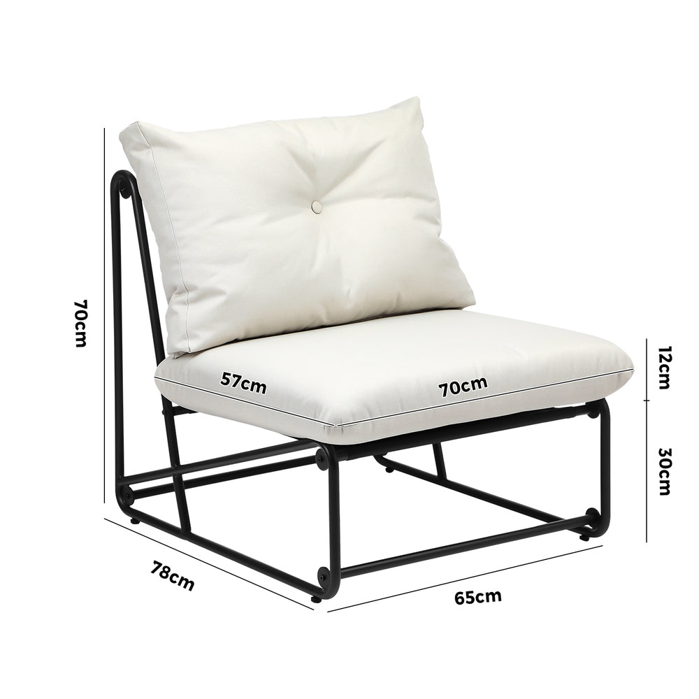 Livsip 2PCS Outdoor Dining Chairs Patio Sofa Lounge Chair Beige