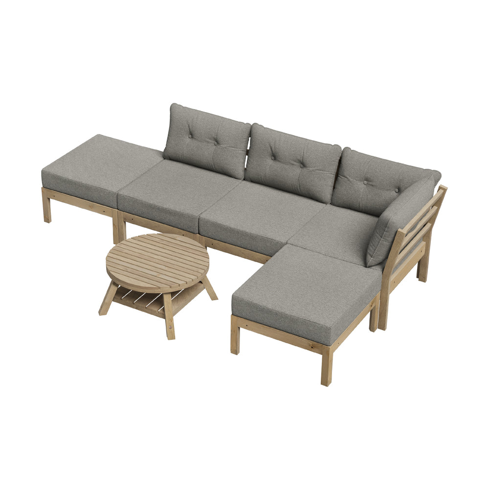 Livsip Outdoor Lounge Sofa Set 7 Piece Garden Furniture