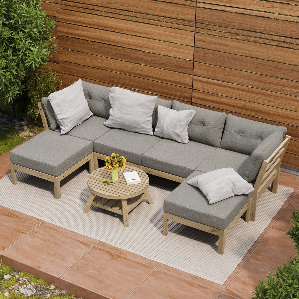 Livsip 6 Piece Outdoor Lounge Sofa Set Garden Furniture