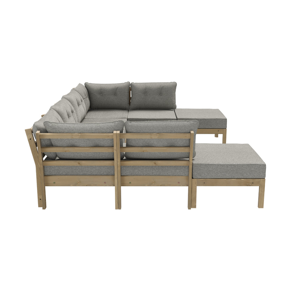 Livsip 9PCS Outdoor Sofa Set Lounge Setting Patio Furniture Beige