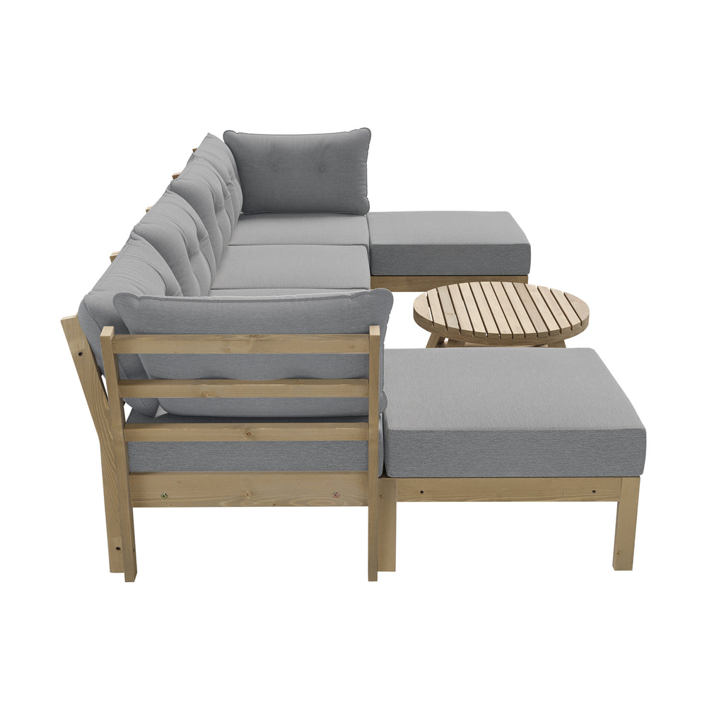 Livsip 7 Piece Outdoor Lounge Sofa Set Garden Furniture Grey
