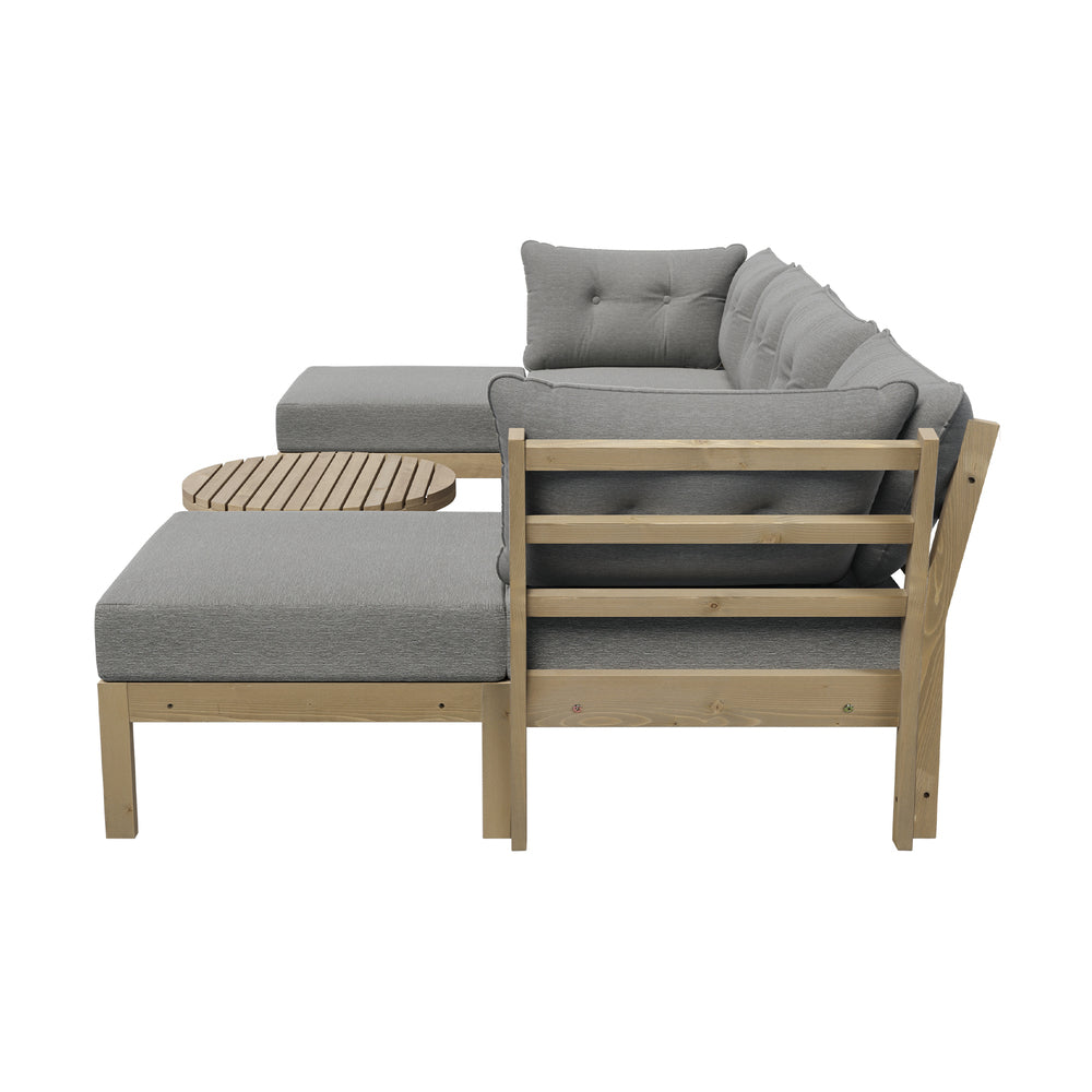 Livsip 7 Piece Outdoor Lounge Sofa Set Garden Furniture Grey