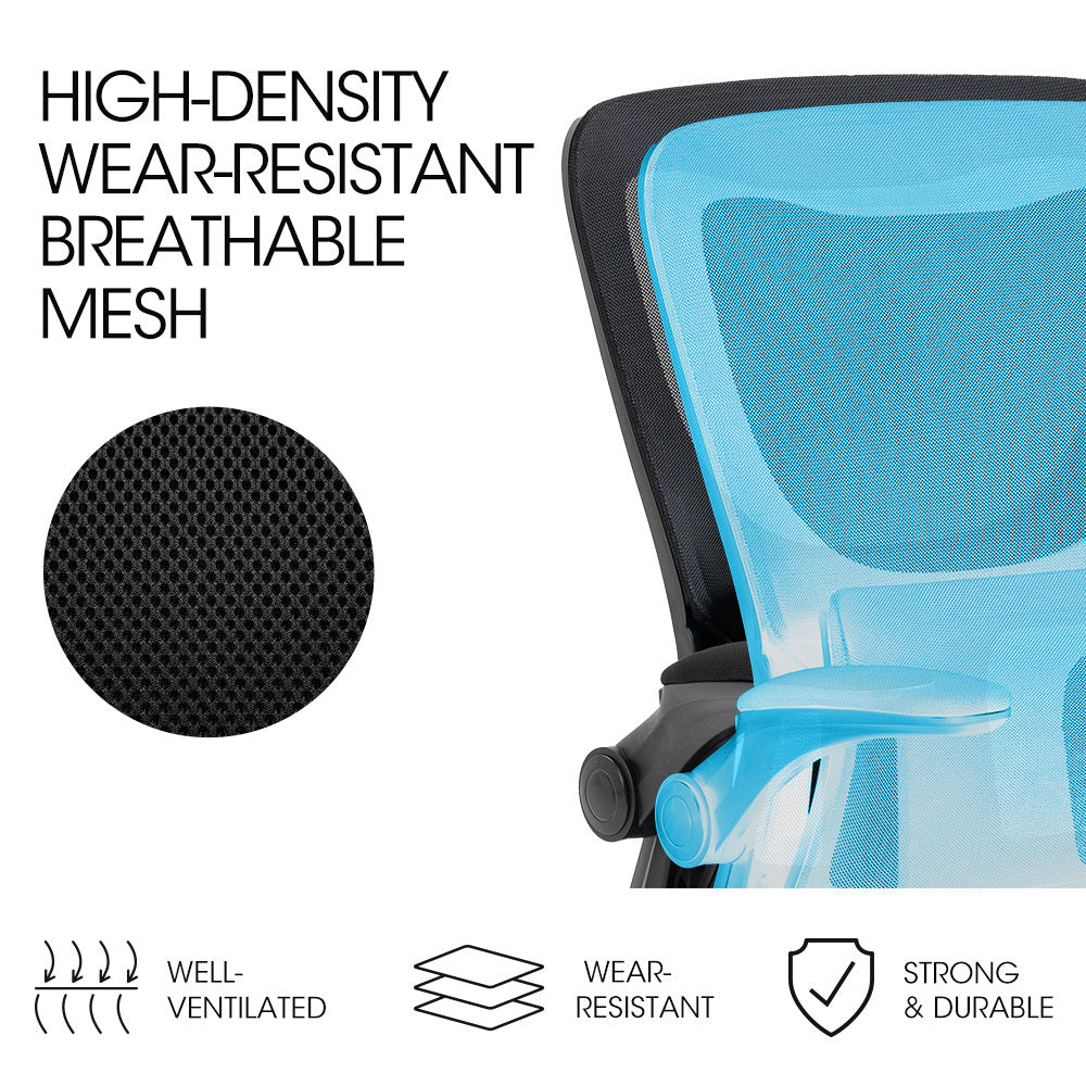 FORTIA Ergonomic Office Desk Chair, Lumbar Support, Mesh Fabric, Retractable Armrests, Black