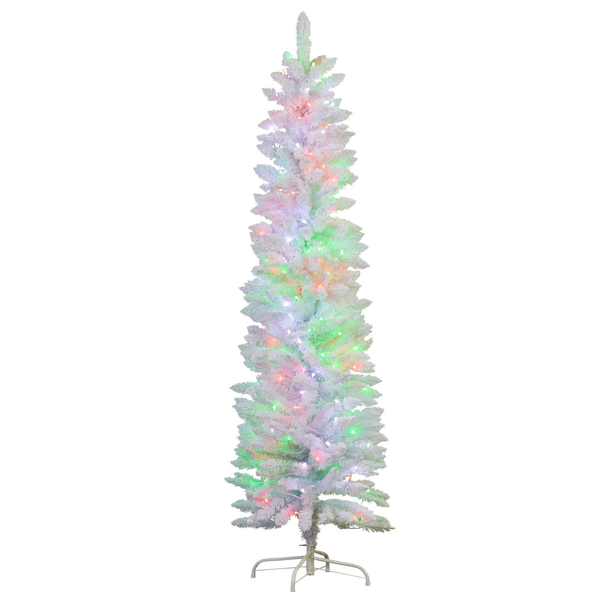 Christabelle Candy Floss White 1.8m Pre-Lit Multicolour Slim Christmas Tree