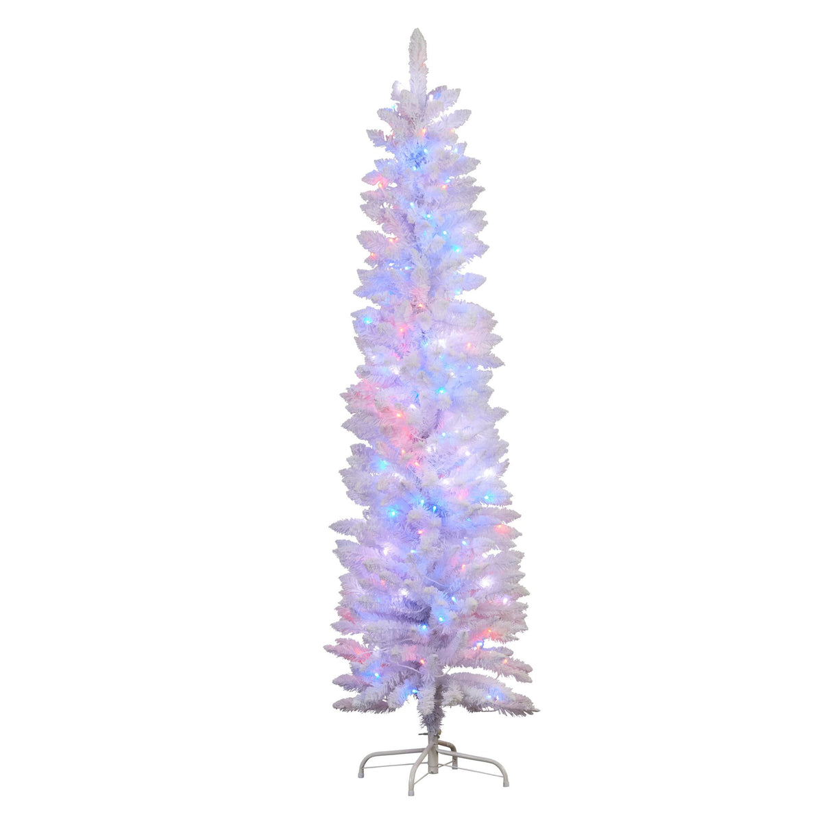 Christabelle Candy Floss White 1.8m Pre-Lit Multicolour Slim Christmas Tree
