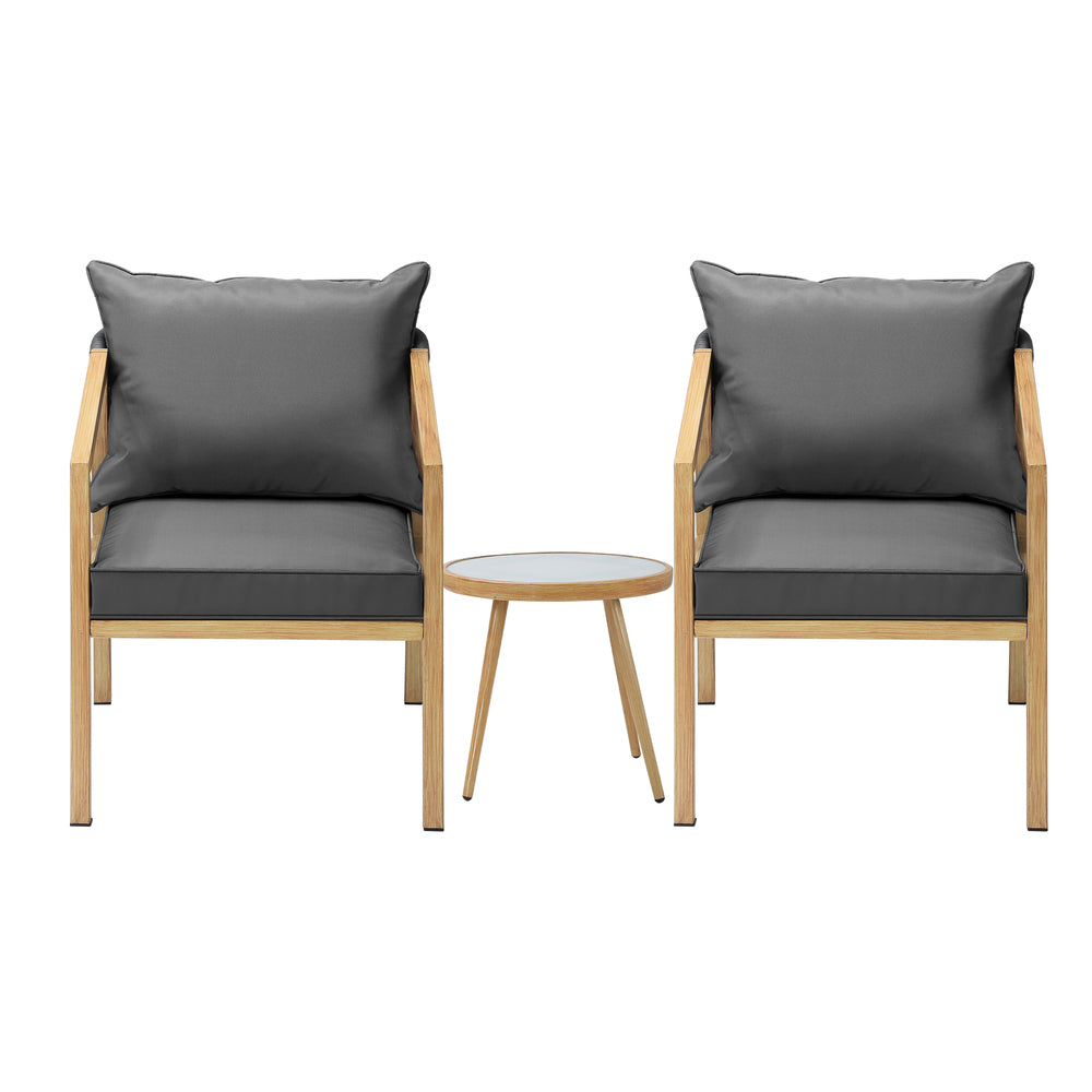Livsip Outdoor Bistro Set Patio Chairs&Table 3 PCS