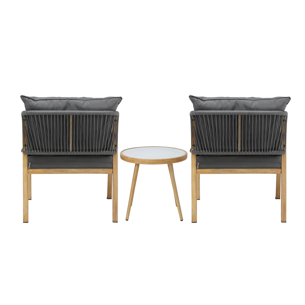 Livsip Outdoor Bistro Set Patio Chairs&Table 3 PCS