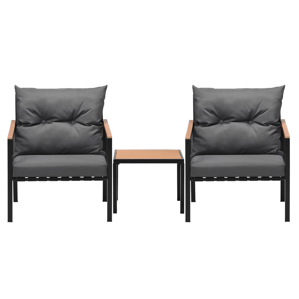 Livsip 3PCS Outdoor Set Armchairs&Table with Cushions