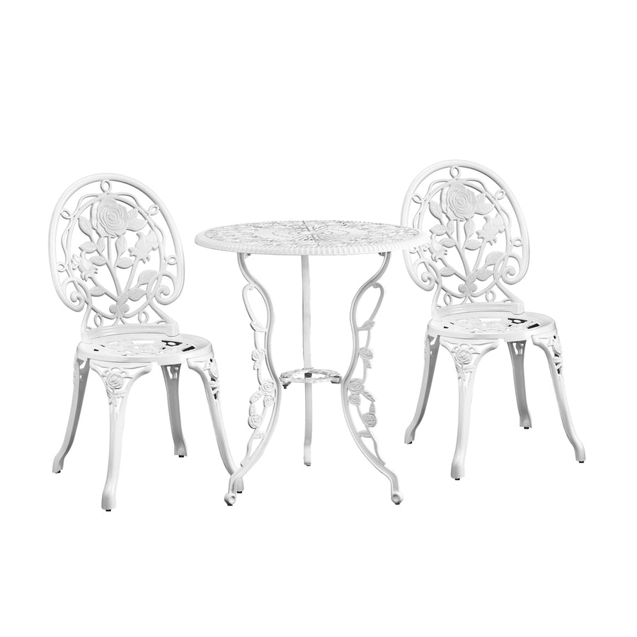 Livsip Outdoor Set Chairs&Table Cast Aluminum Rose 3PCS