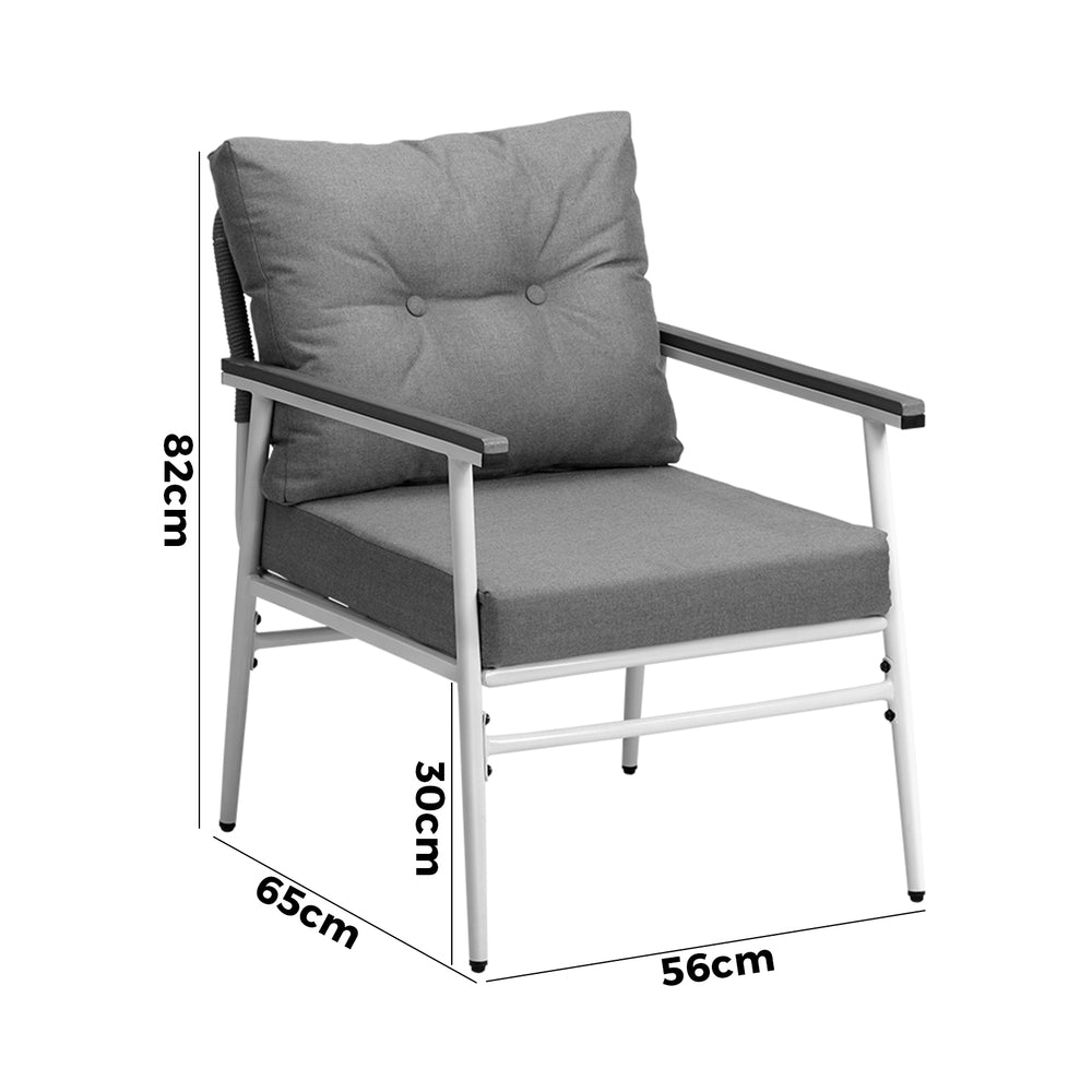 Livsip 2PCS Outdoor Chairs Set Garden Patio Armchair White