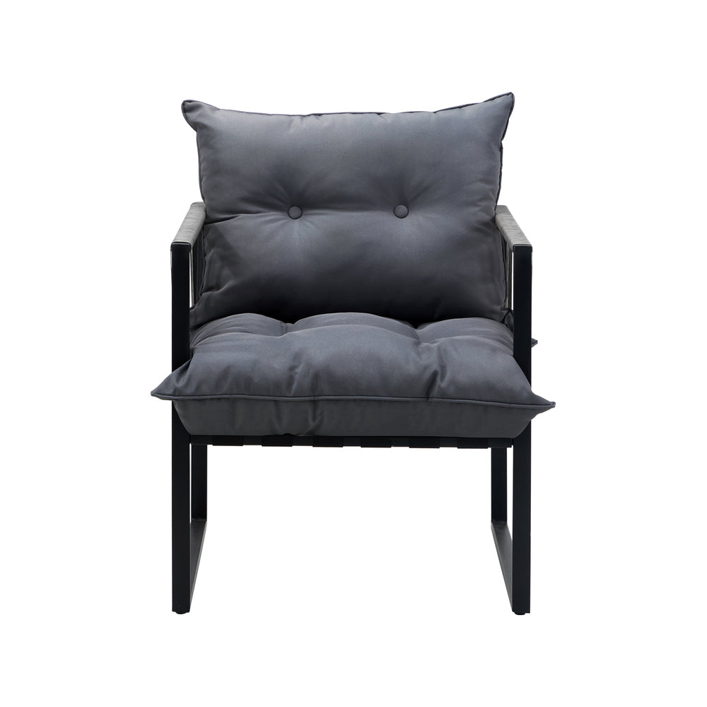 Livsip 2PCS Outdoor Patio Chairs Garden Sofa Set PE Wicker Grey