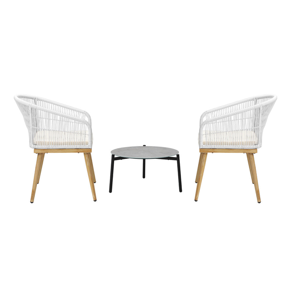 Livsip 3 Piece Outdoor Patio Set Lounge Furniture Sets 50cm Table