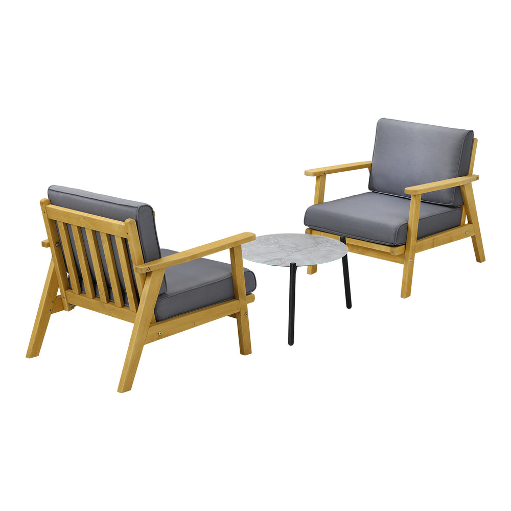 Livsip 2 Seater Outdoor Patio Sets 50cm Grey Coffee Side Table