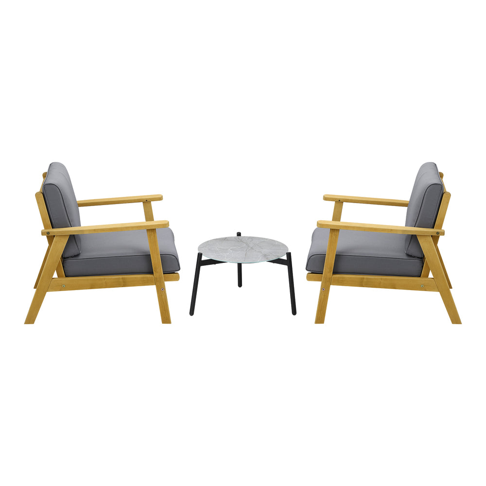 Livsip 2 Seater Outdoor Patio Sets 50cm Grey Coffee Side Table