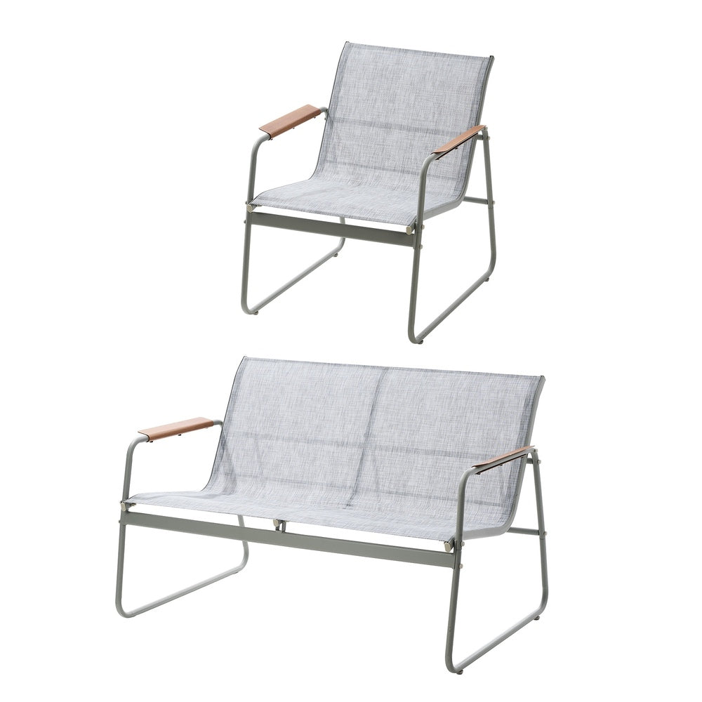 Livsip Outdoor Lounge Set 4 Seater Patio Chairs 70cm Grey Table
