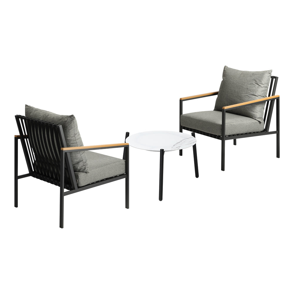 Livsip 3PCS Outdoor Lounge Set Coffee Side Table with Chairs